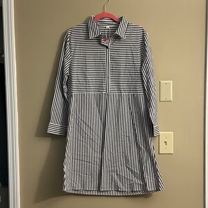 Striped Blue and White Shirt Dress
